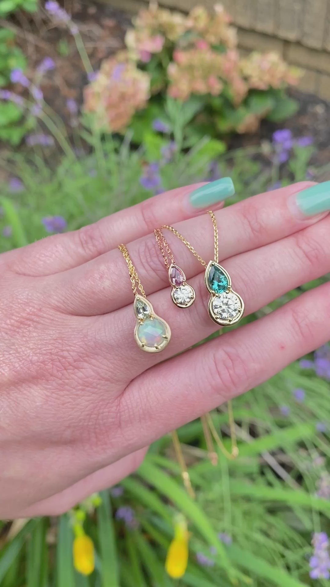 Gaia necklaces shining brightly in the sunshine