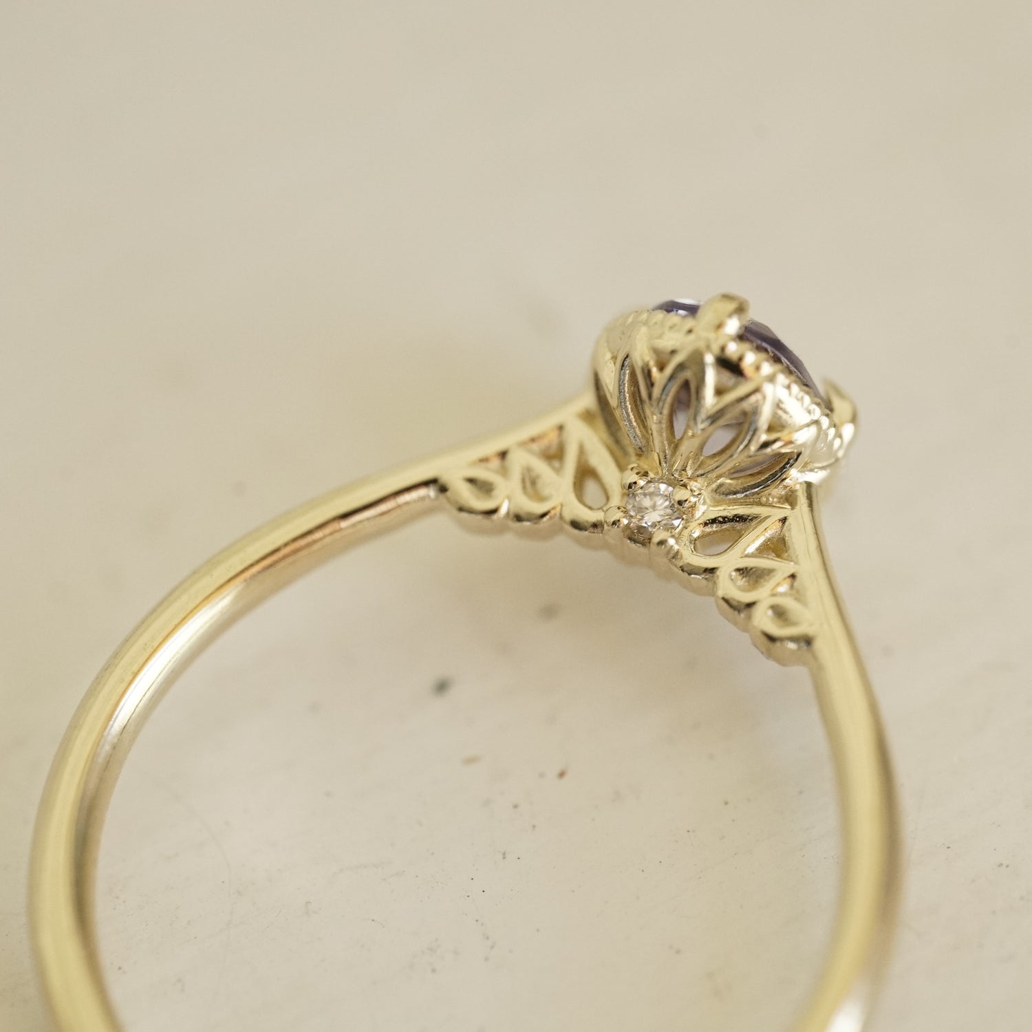 Bi-Color Tanzanite and Diamond Ring