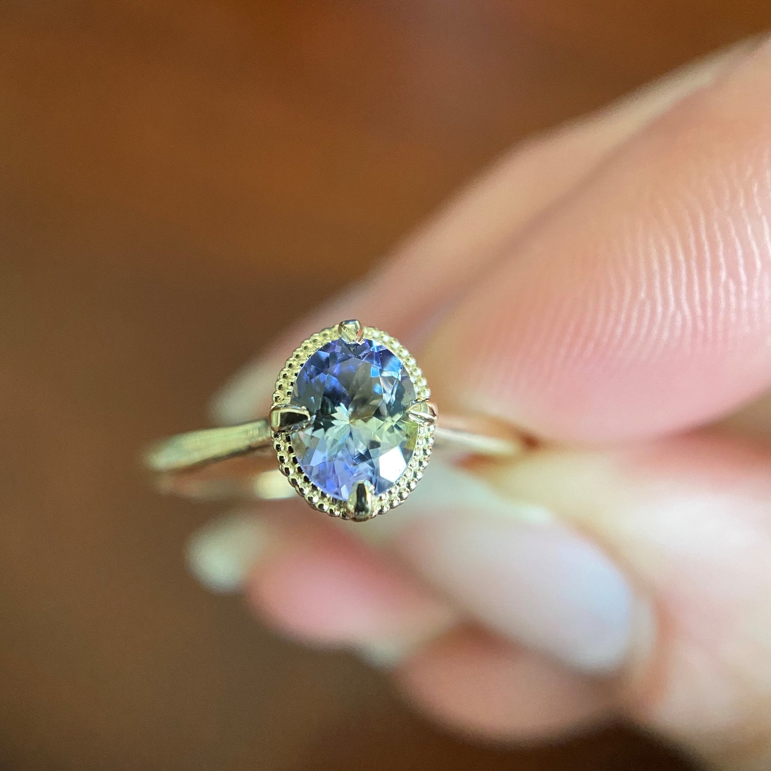 Bi-Color Tanzanite and Diamond Ring