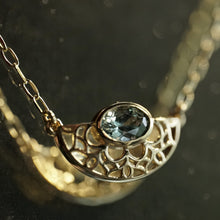 Load image into Gallery viewer, 14K Yellow Gold &amp; Seafoam Sapphire Pendant
