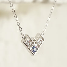 Load image into Gallery viewer, Deco Sapphire and Diamond Heart Pendant
