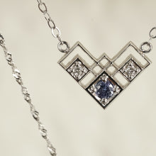 Load image into Gallery viewer, Deco Sapphire and Diamond Heart Pendant
